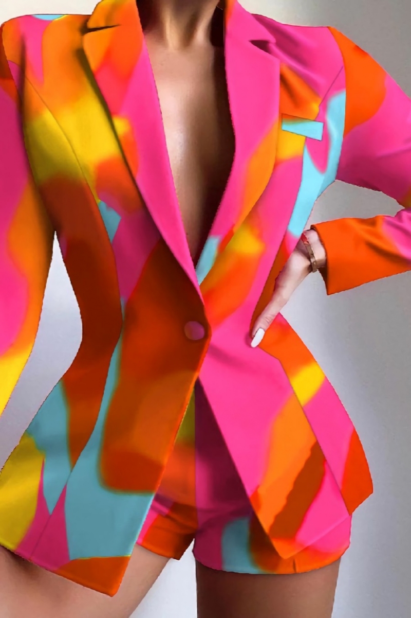 Wholesale Plus size non stretch gradient color fake pocket stylish