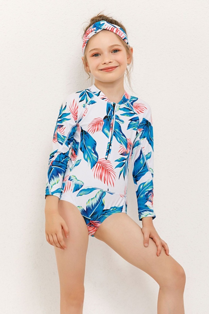 Wholesale Kids new plus size leaves print unpadded zip-up stylish cute ...