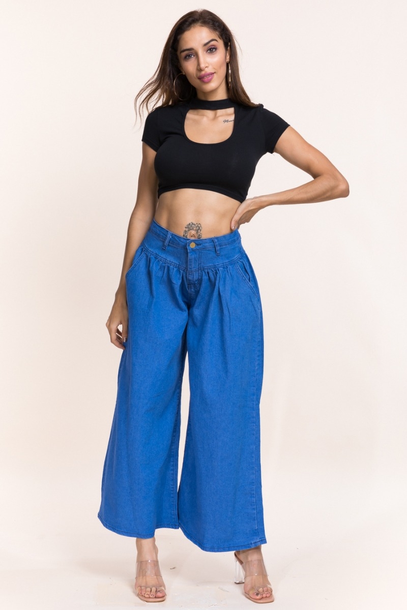 colored wide leg jeans