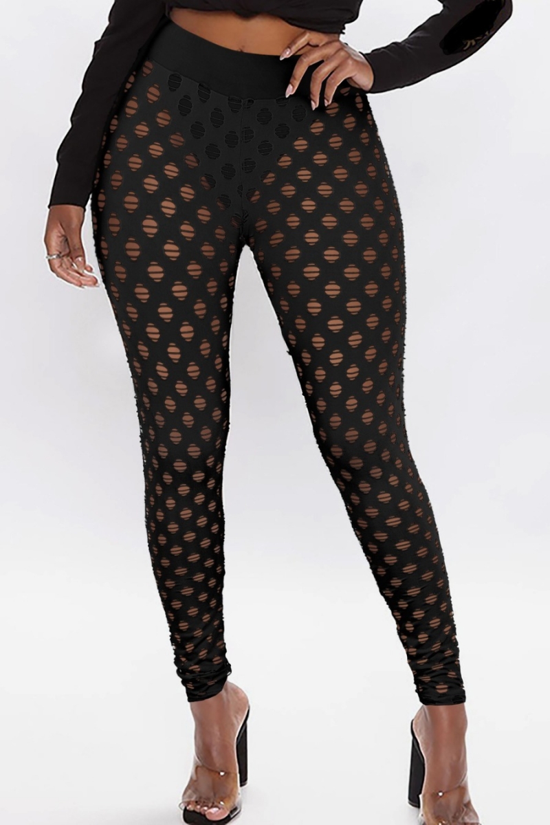 Simenual Sexy Hole Cut Out Leggings Lyra For Women Pure Color