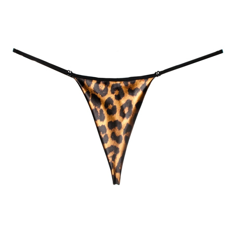 Wholesale Slight stretch leopard batch printing thin band g-string(size ...