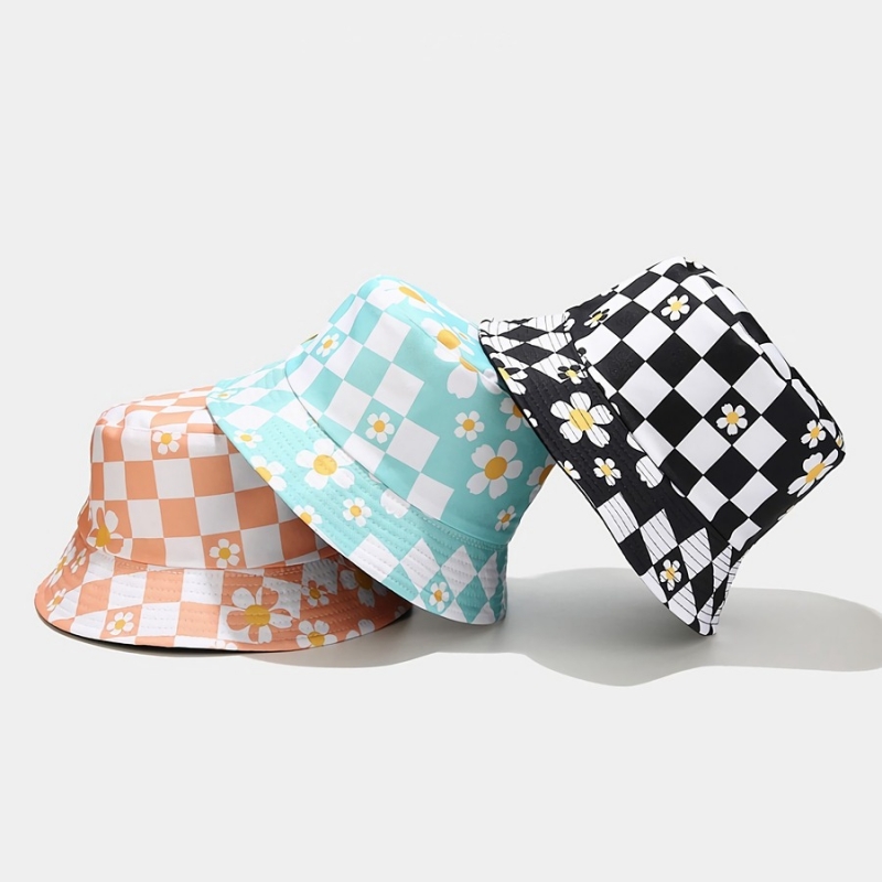 Ladies Bucket Hat Lattice Print Brown/Multicolor – Jewelry Bubble