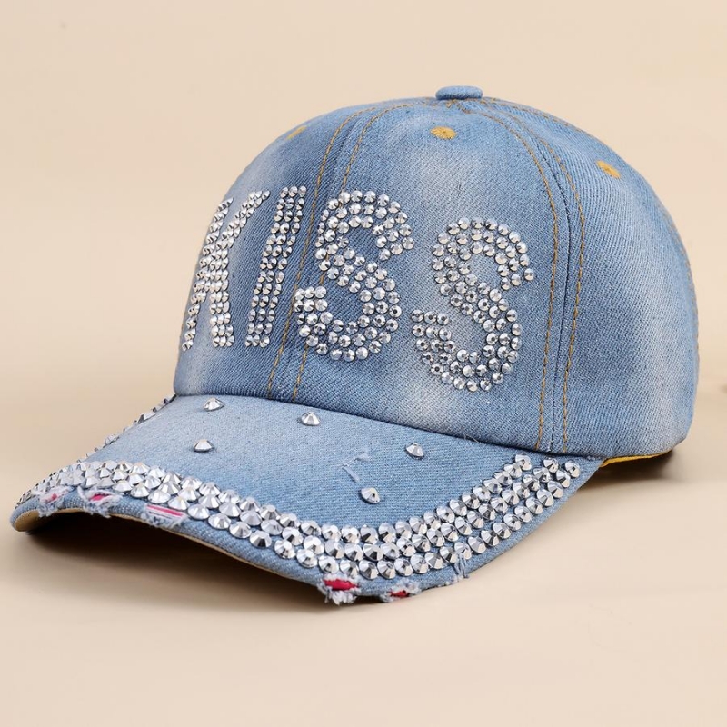 Womens Fashion Rhinestone Letter Pattern Baseball Breathable Sun