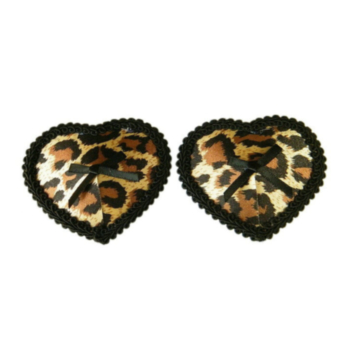 leopard pattern heart shape lace bowknot sexy nipple cover(one pair)