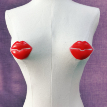 red lip shape sexy silica gel nipple cover(one pair)