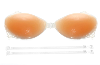 Silica gel 3D thickened with shoulder strap nude bra(S=A CUP,M=B CUP,L=C CUP)