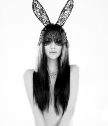 black lace rabbit ears headband