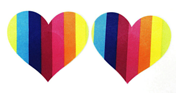 disposable rainbow color heart shape nipple pad(size:7.7*6.7cm) x50 pairs