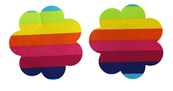 disposable rainbow color flower design nipple pad(size:7.5*7.5cm) x50 pairs