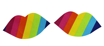 disposable rainbow color lip design nipple pad(size:8.5*4.6cm) x50 pairs