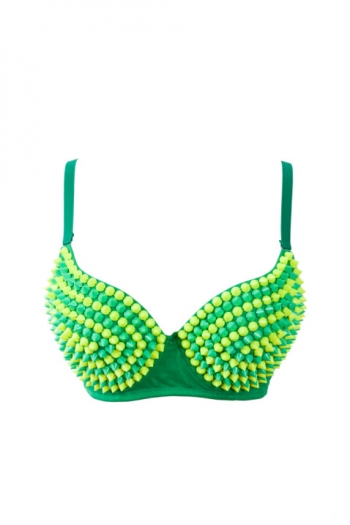 Yellow and Green Stage costumes Sexy Clubwear Bra