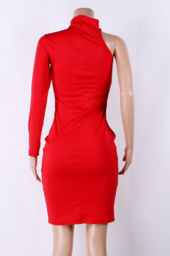 Women's One-Shoulder Long Sleeved Sexy Dress