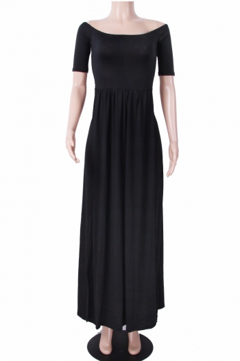 Black Off Shoulder High Slits Maxi Dress