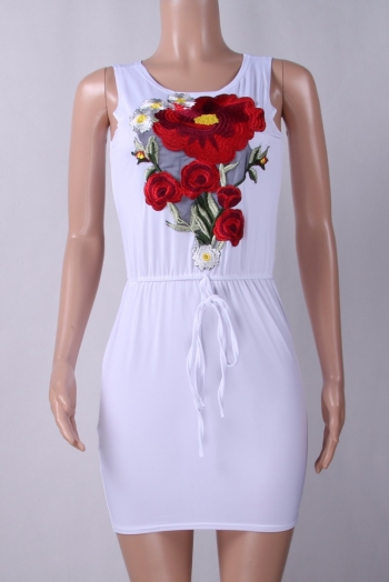 Flower Embroidery Mini Dress