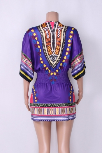 Purple Multi-color Fashion Loose Mini Dress