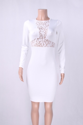 Autumn New Long-Sleeves Lace Elegant Midi Dress