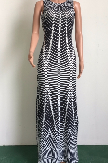 Women's Stripe Print Maxi Dress