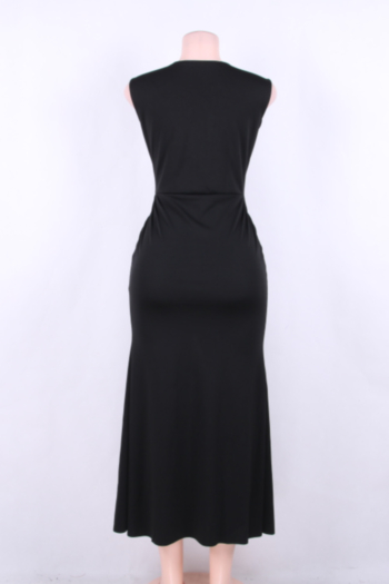 Black Slit Fishtail Long Dress