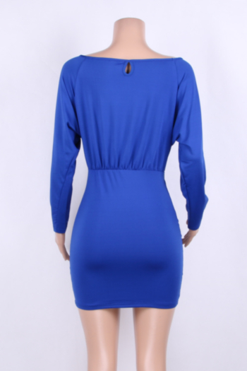 Solid Long-Sleeves Sexy Dress