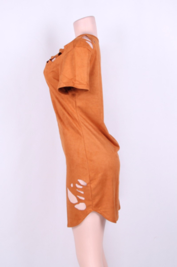 Hollow Cut Out Off-Shoulder Loose Mini Dress