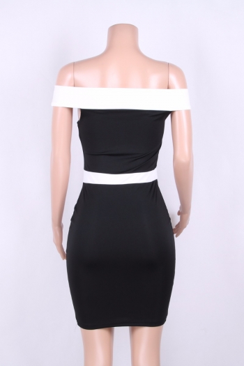 Black&White Off-Shoulder Elegant Dress