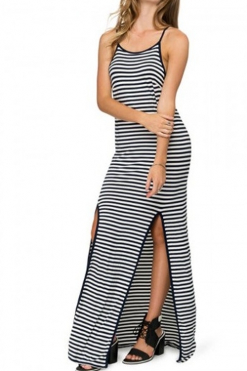 Stripe Sling Maxi Loose Dress