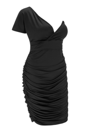 Women's Plus Size Sexy One Shoulder Party Padded Dress