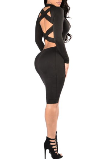 High Quality Solid Winter New Bodycon Party Dress