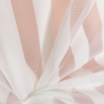 White Mesh See Through Long-Sleeves Stripe Loose Cover Dress