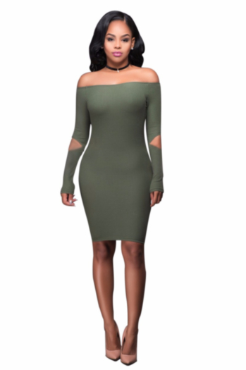Green Solid Sample Body Dress