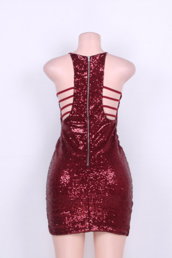 Plus Sexy Sequined Sling High Quality Plus Mini Dress
