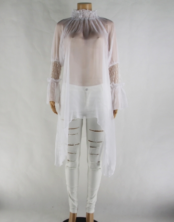 Mesh See Through Loose Top The Pants is 052373