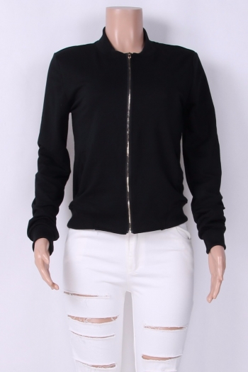 Black Long-Sleeves Sweatshirts Coat