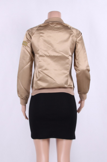 Women's Solid Fashion Zipper Jacket