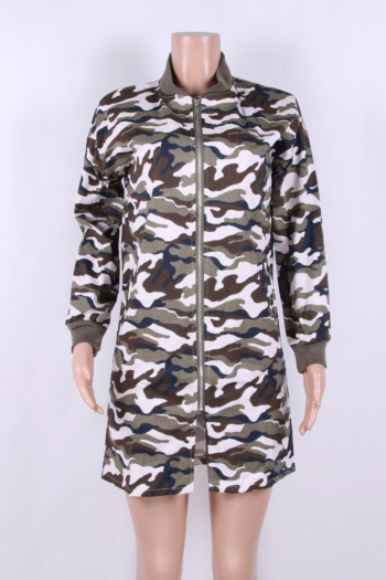 Camouflage Loose Maxi Casual Jacket