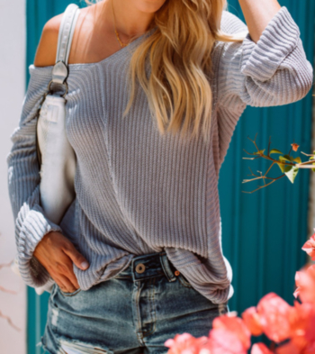 Solid Color V-neck Casual Sweater