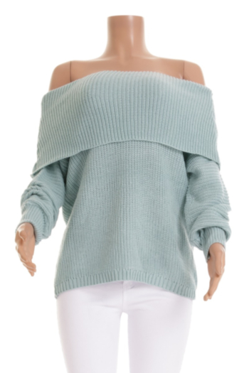 Hanging Neck Trumpet Sleeve  Casual Anti-collar Sweater