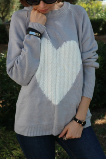 Heart Casual&Cute Long Sleeve Sweater