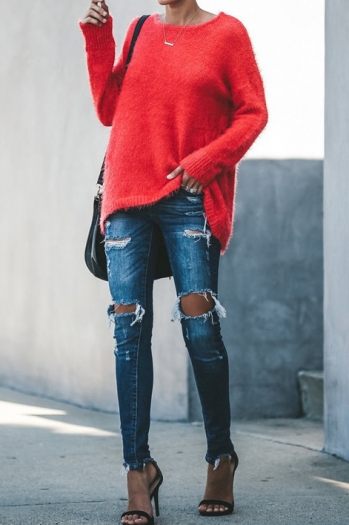 solid color loose casual sweater