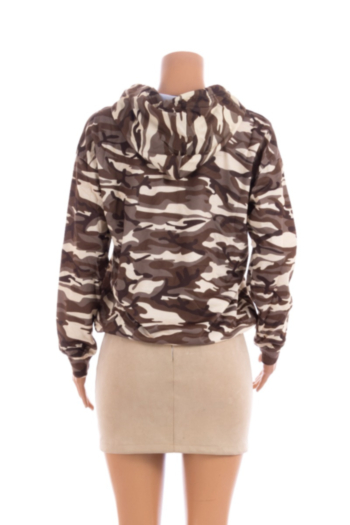 Popular fashion light color camouflage cap thickened hoodie