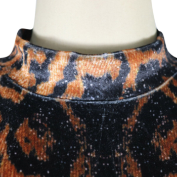 Autumn Winter new plus size leopard velvet & chiffon spliced stylish tops