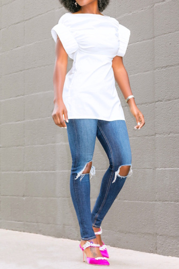 Casual Shirt Sleeves With Long Zipper Top