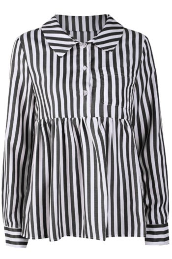 Striped Casual Long-sleeved Shirt Top