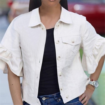 plus size solid color summer single breasted new stylish casual jacket