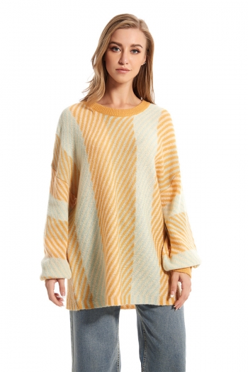 autumn new stylish loose micro-elastic casual knit jacquard sweater