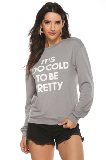 New stylish plus size letter print casual stretch sweatshirt(New add color)