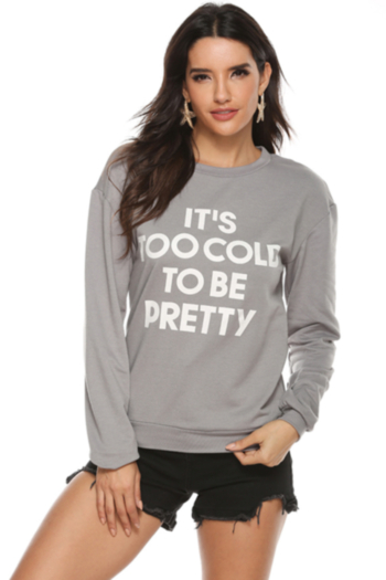 New stylish plus size letter print casual stretch sweatshirt(New add color)