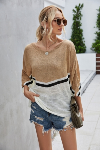 autumn new 3 colors stretch three-quarter sleeves stylish knits