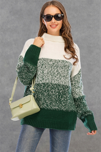 three colors autumn winter colors stitching high collar casual knitting top