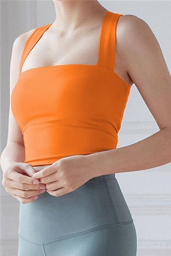 high quality sports slight stretch orange padded vest(added color again)